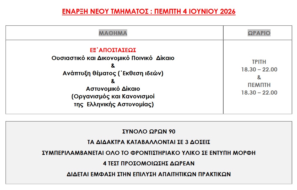 προγραμμα μαθηματων