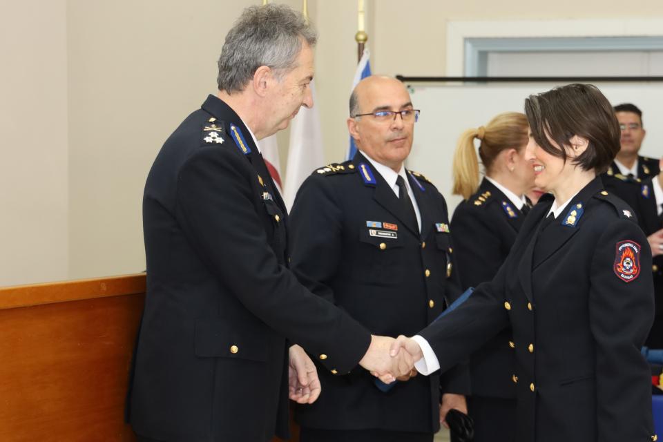 Τελετή ορκωμοσίας αποφοίτων Ανθυποπυραγών του Ειδικού Τμήματος Πυρονόμων της Σχολής Επιμόρφωσης και Μετεκπαίδευσης της Πυροσβεστικής Ακαδημίας