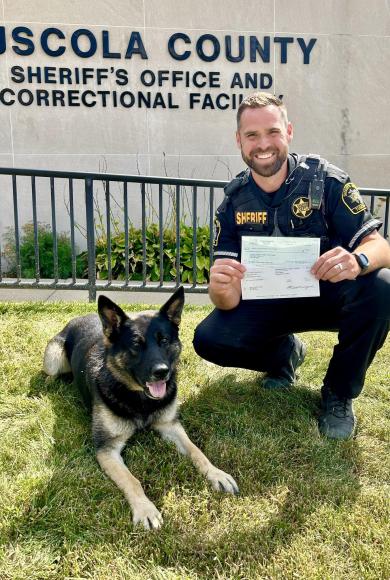 Tuscola County της πολιτείας Michigan, ο αστυνομικός σκύλος Belo